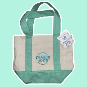 Trader Joe's Mini Canvas Tote in Mint Green Spring 2025 New with Tag